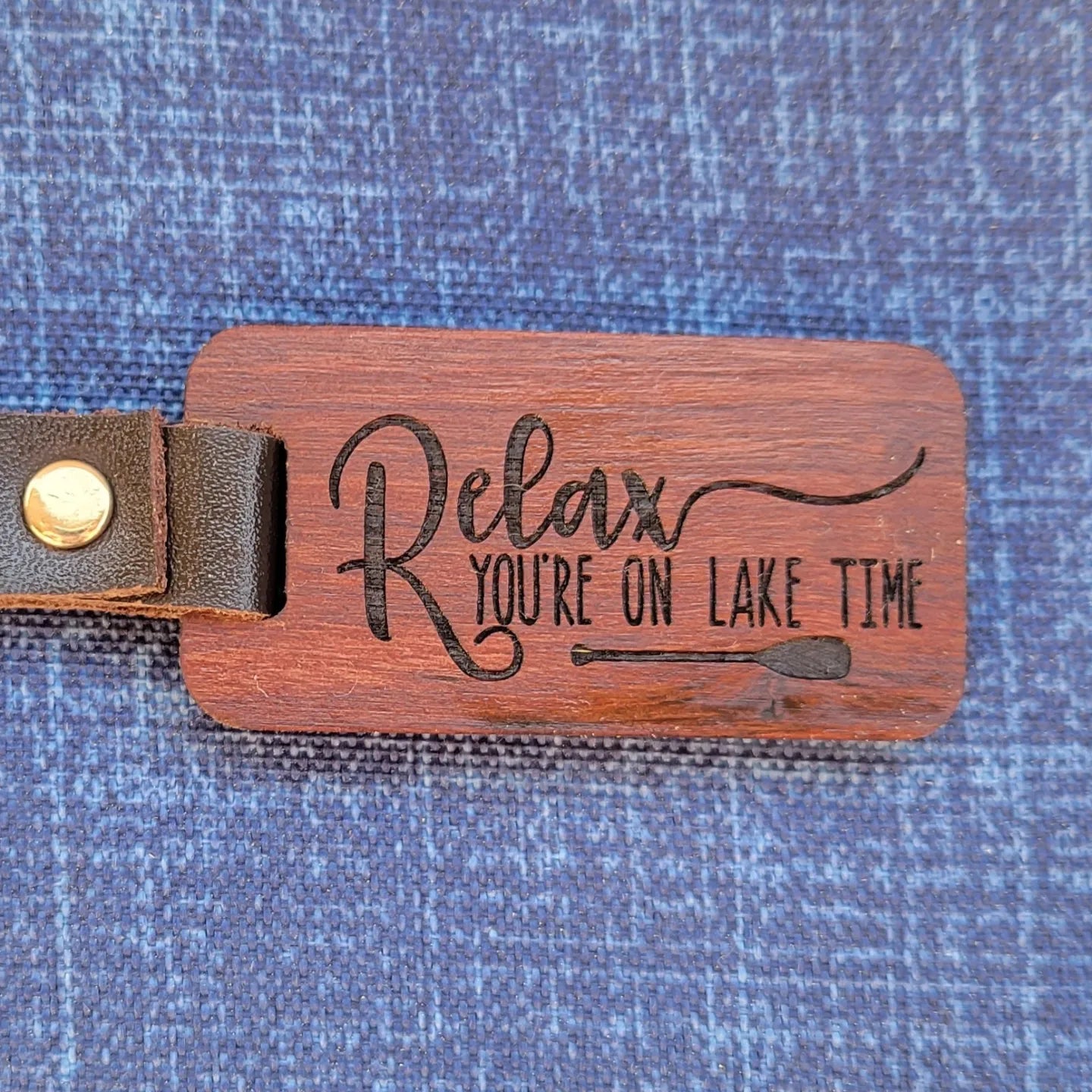 Walnut Laser Etched Keychain