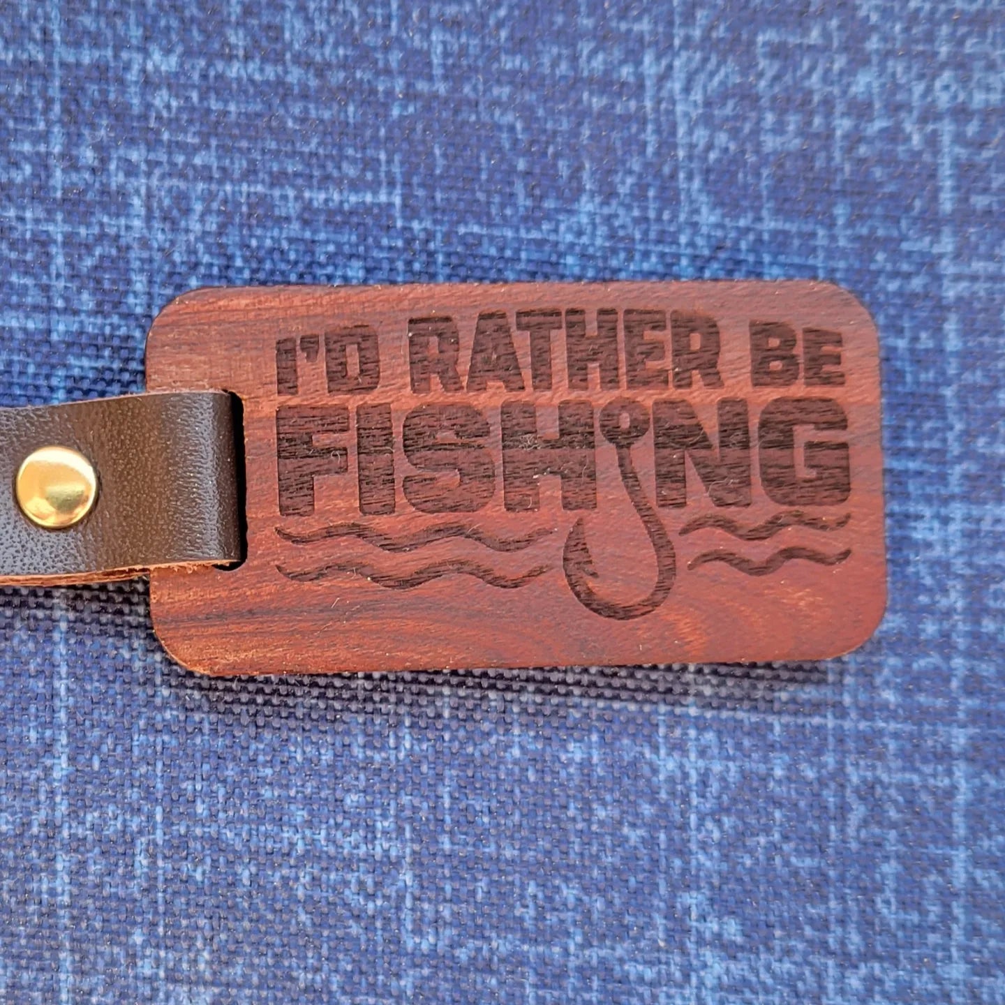 Walnut Laser Etched Keychain