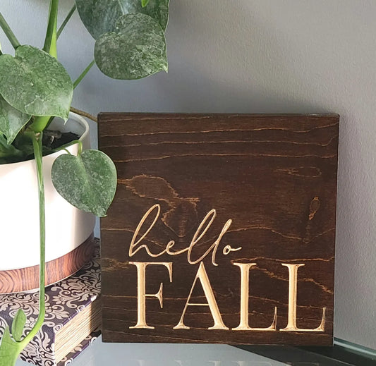 Custom Engraved Fall Mini Signs