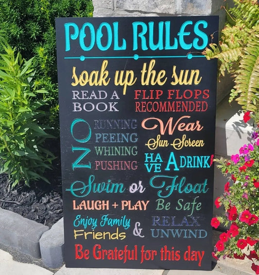 Custom Engraved Pool Rules Signs
