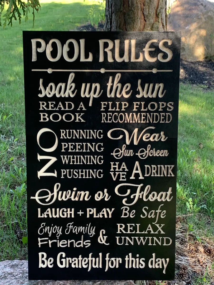 Custom Engraved Pool Rules Signs