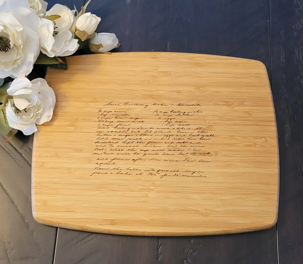 LASER Recipe Bamboo Cutting Board